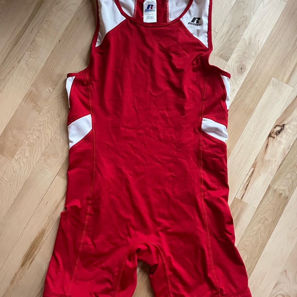 Red and White WRESTLING Athletic Singlet
